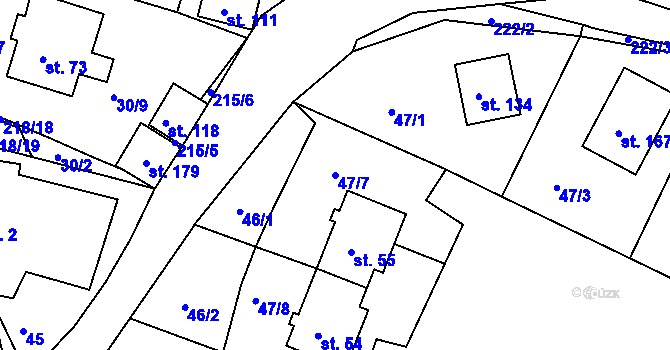 Parcela st. 47/7 v KÚ Sedlec u Líbeznic, Katastrální mapa