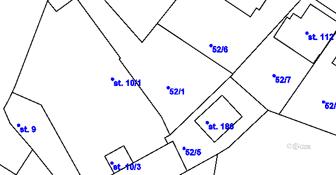 Parcela st. 52/1 v KÚ Sedlec u Líbeznic, Katastrální mapa