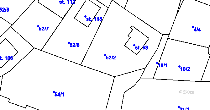 Parcela st. 52/2 v KÚ Sedlec u Líbeznic, Katastrální mapa
