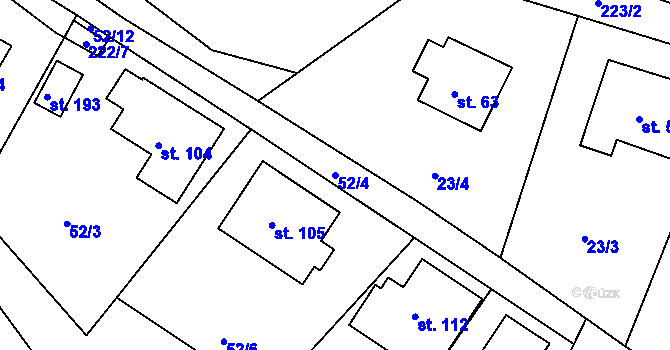 Parcela st. 52/4 v KÚ Sedlec u Líbeznic, Katastrální mapa
