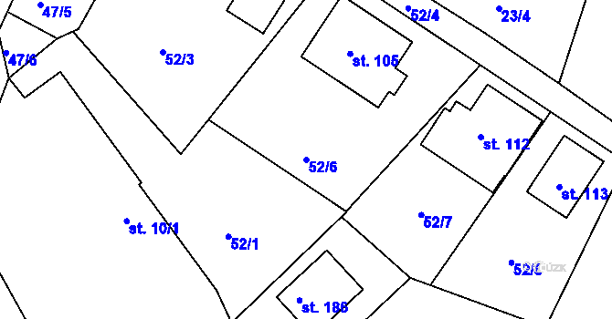 Parcela st. 52/6 v KÚ Sedlec u Líbeznic, Katastrální mapa