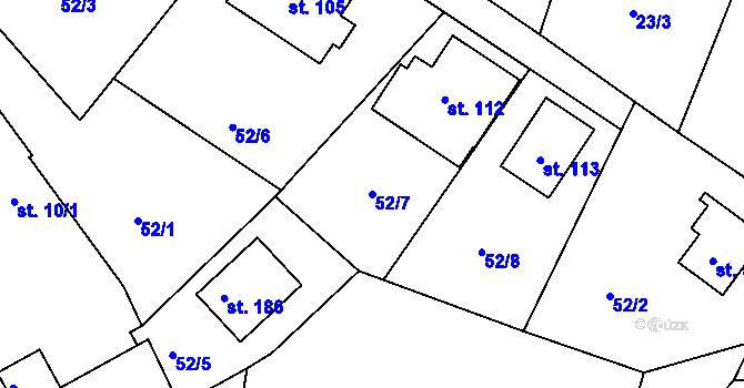 Parcela st. 52/7 v KÚ Sedlec u Líbeznic, Katastrální mapa