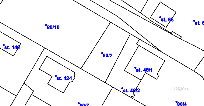 Parcela st. 80/2 v KÚ Sedlec u Líbeznic, Katastrální mapa