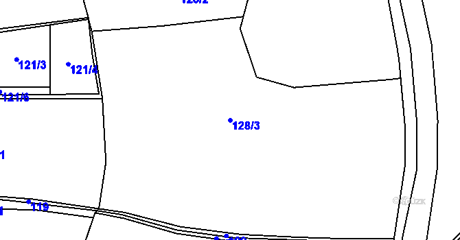 Parcela st. 128/3 v KÚ Sedlec u Líbeznic, Katastrální mapa