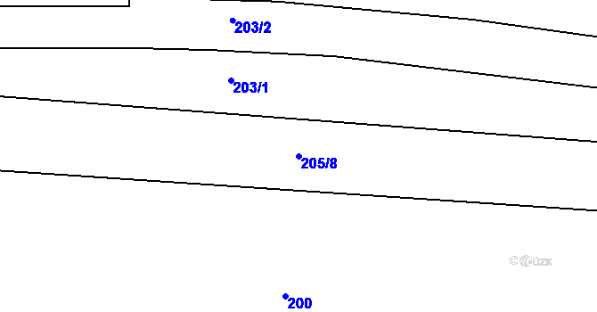 Parcela st. 205/8 v KÚ Sedlec u Líbeznic, Katastrální mapa