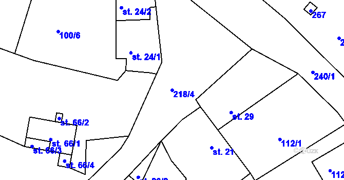 Parcela st. 218/4 v KÚ Sedlec u Líbeznic, Katastrální mapa
