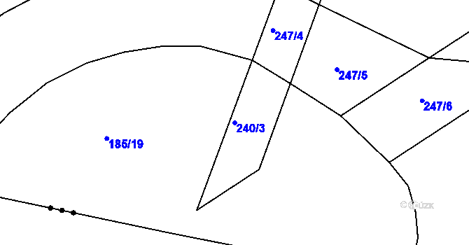 Parcela st. 240/3 v KÚ Sedlec u Líbeznic, Katastrální mapa