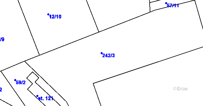 Parcela st. 242/3 v KÚ Sedlec u Líbeznic, Katastrální mapa