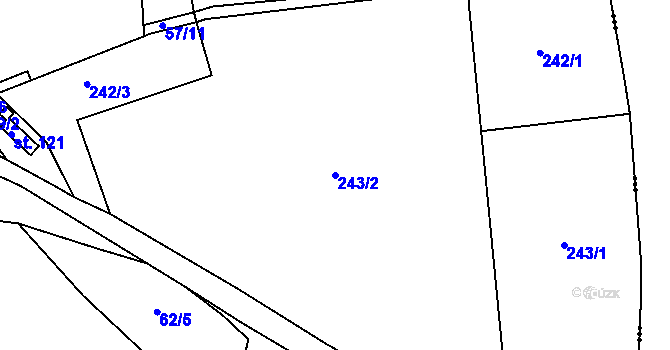 Parcela st. 243/2 v KÚ Sedlec u Líbeznic, Katastrální mapa