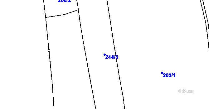 Parcela st. 244/5 v KÚ Sedlec u Líbeznic, Katastrální mapa