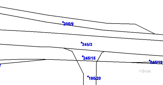 Parcela st. 245/3 v KÚ Sedlec u Líbeznic, Katastrální mapa