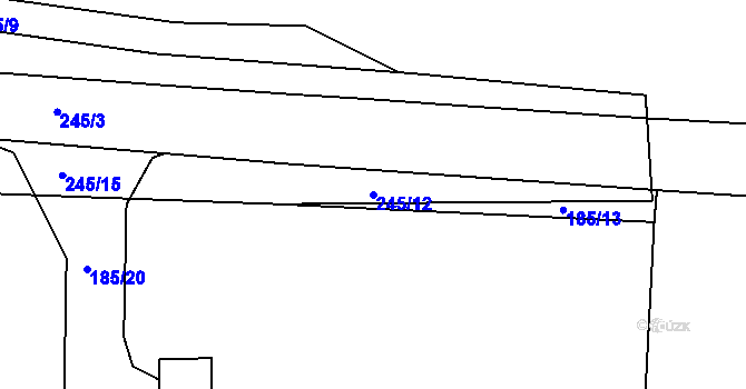 Parcela st. 245/12 v KÚ Sedlec u Líbeznic, Katastrální mapa
