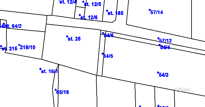 Parcela st. 54/5 v KÚ Sedlec u Líbeznic, Katastrální mapa