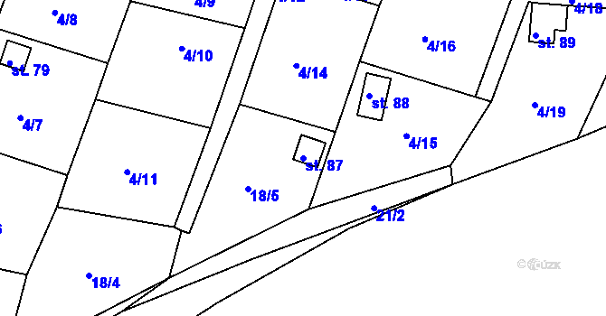 Parcela st. 87 v KÚ Sedlec u Líbeznic, Katastrální mapa
