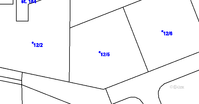 Parcela st. 12/5 v KÚ Sedlec u Líbeznic, Katastrální mapa