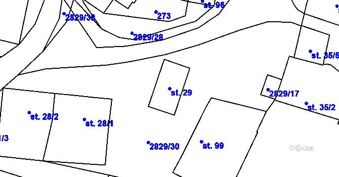 Parcela st. 29 v KÚ Plástovice, Katastrální mapa