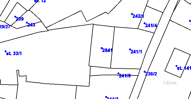 Parcela st. 33/3 v KÚ Plástovice, Katastrální mapa