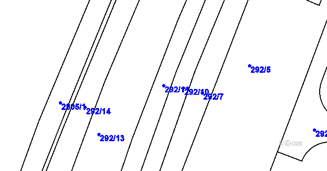 Parcela st. 292/11 v KÚ Plástovice, Katastrální mapa