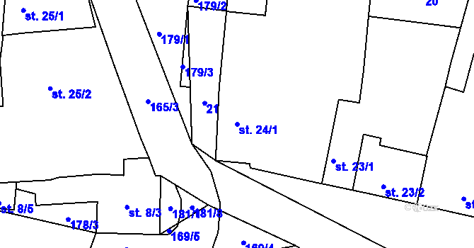Parcela st. 24/1 v KÚ Sedlec u Českých Budějovic, Katastrální mapa