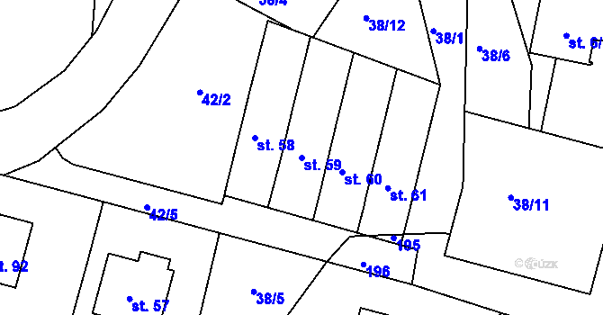 Parcela st. 59 v KÚ Sedlec u Českých Budějovic, Katastrální mapa