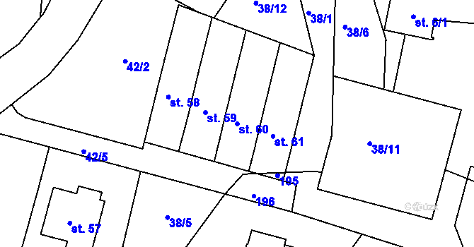 Parcela st. 60 v KÚ Sedlec u Českých Budějovic, Katastrální mapa