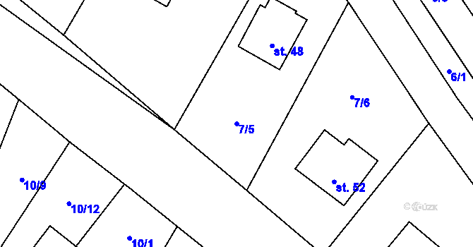 Parcela st. 7/5 v KÚ Sedlec u Českých Budějovic, Katastrální mapa