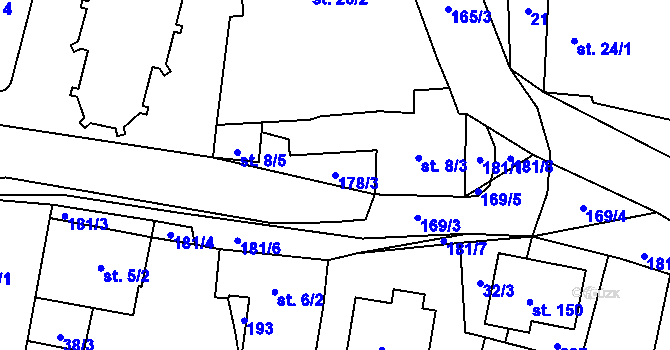 Parcela st. 178/3 v KÚ Sedlec u Českých Budějovic, Katastrální mapa