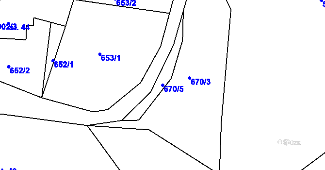Parcela st. 670/5 v KÚ Čankov, Katastrální mapa