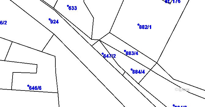 Parcela st. 647/2 v KÚ Čankov, Katastrální mapa