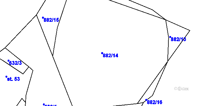 Parcela st. 882/14 v KÚ Čankov, Katastrální mapa