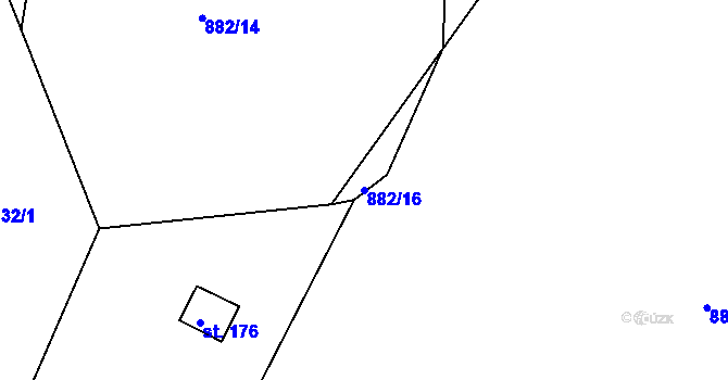 Parcela st. 882/16 v KÚ Čankov, Katastrální mapa