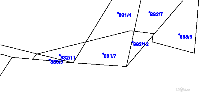Parcela st. 891/7 v KÚ Čankov, Katastrální mapa