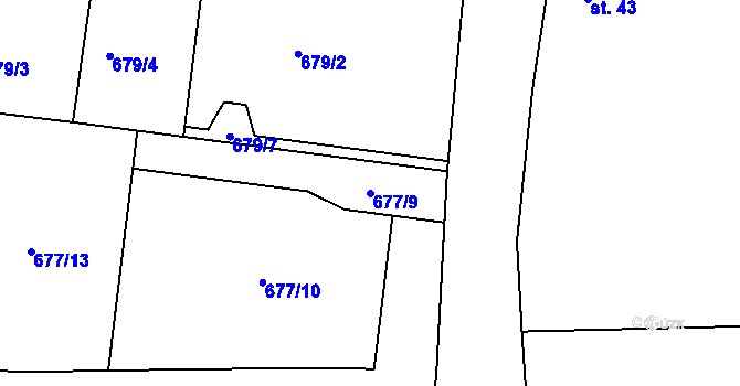 Parcela st. 677/9 v KÚ Čankov, Katastrální mapa
