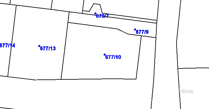 Parcela st. 677/10 v KÚ Čankov, Katastrální mapa