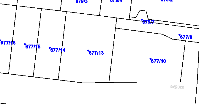 Parcela st. 677/12 v KÚ Čankov, Katastrální mapa