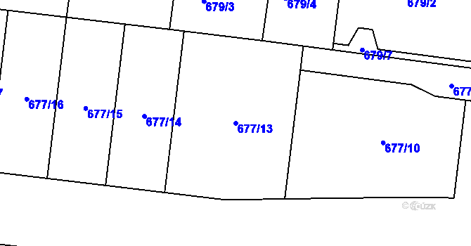 Parcela st. 677/13 v KÚ Čankov, Katastrální mapa