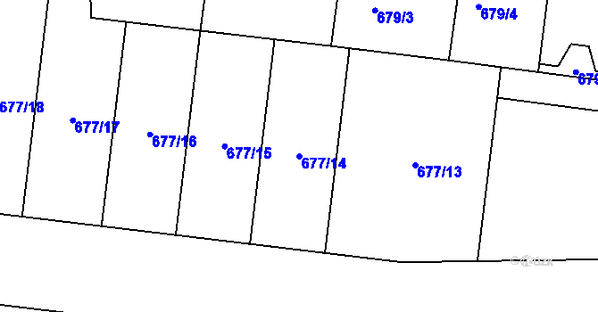 Parcela st. 677/14 v KÚ Čankov, Katastrální mapa
