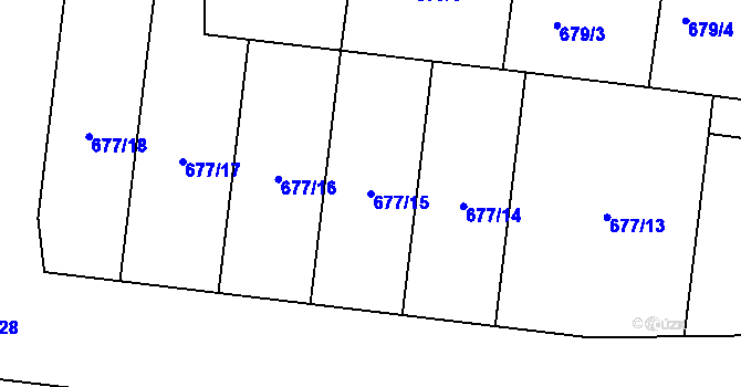 Parcela st. 677/15 v KÚ Čankov, Katastrální mapa