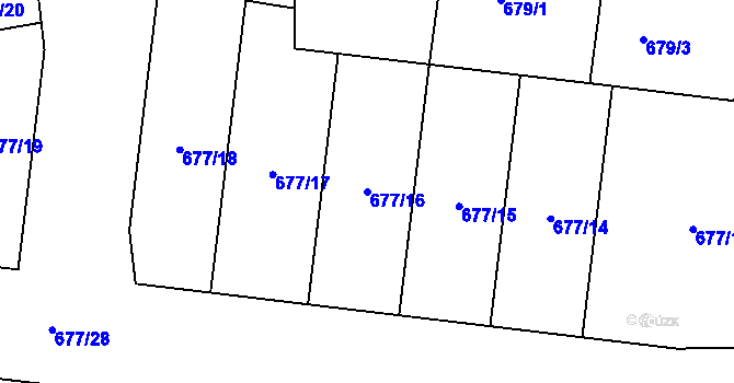Parcela st. 677/16 v KÚ Čankov, Katastrální mapa