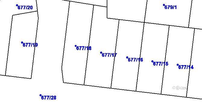 Parcela st. 677/17 v KÚ Čankov, Katastrální mapa