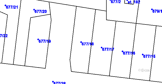 Parcela st. 677/18 v KÚ Čankov, Katastrální mapa