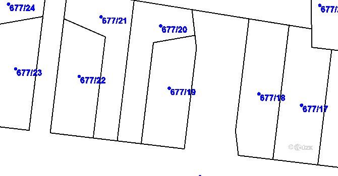 Parcela st. 677/19 v KÚ Čankov, Katastrální mapa