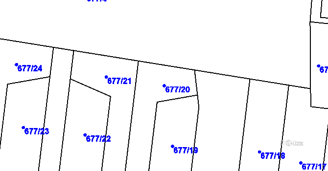 Parcela st. 677/20 v KÚ Čankov, Katastrální mapa