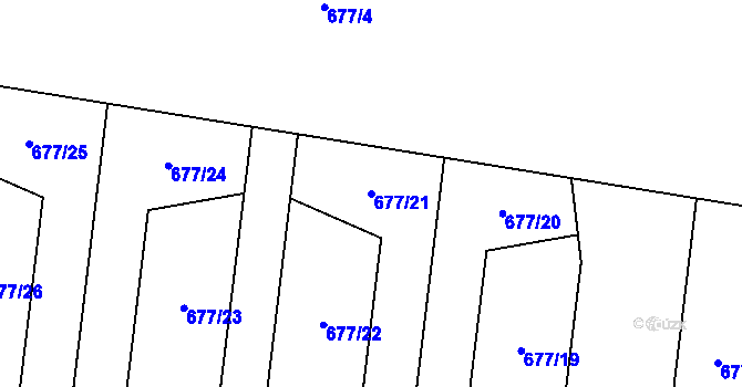 Parcela st. 677/21 v KÚ Čankov, Katastrální mapa