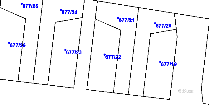 Parcela st. 677/22 v KÚ Čankov, Katastrální mapa