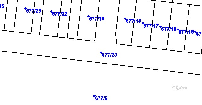 Parcela st. 677/28 v KÚ Čankov, Katastrální mapa