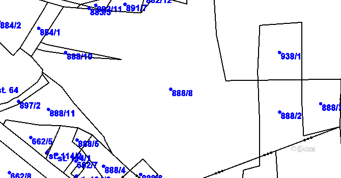 Parcela st. 888/8 v KÚ Čankov, Katastrální mapa
