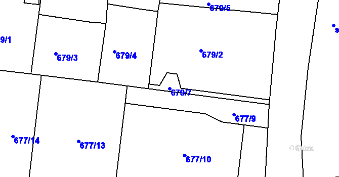 Parcela st. 679/7 v KÚ Čankov, Katastrální mapa