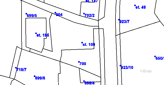 Parcela st. 109 v KÚ Čankov, Katastrální mapa