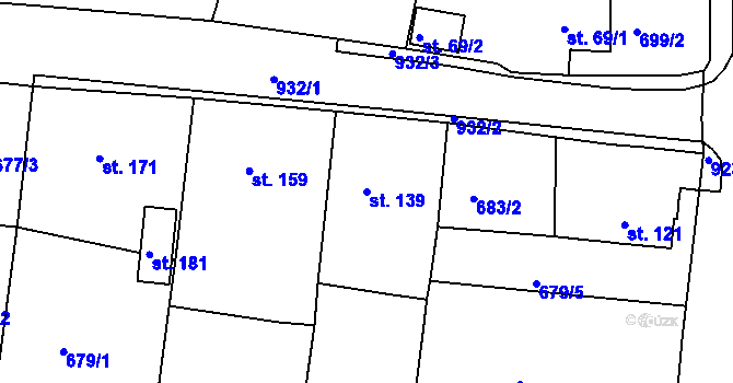 Parcela st. 139 v KÚ Čankov, Katastrální mapa
